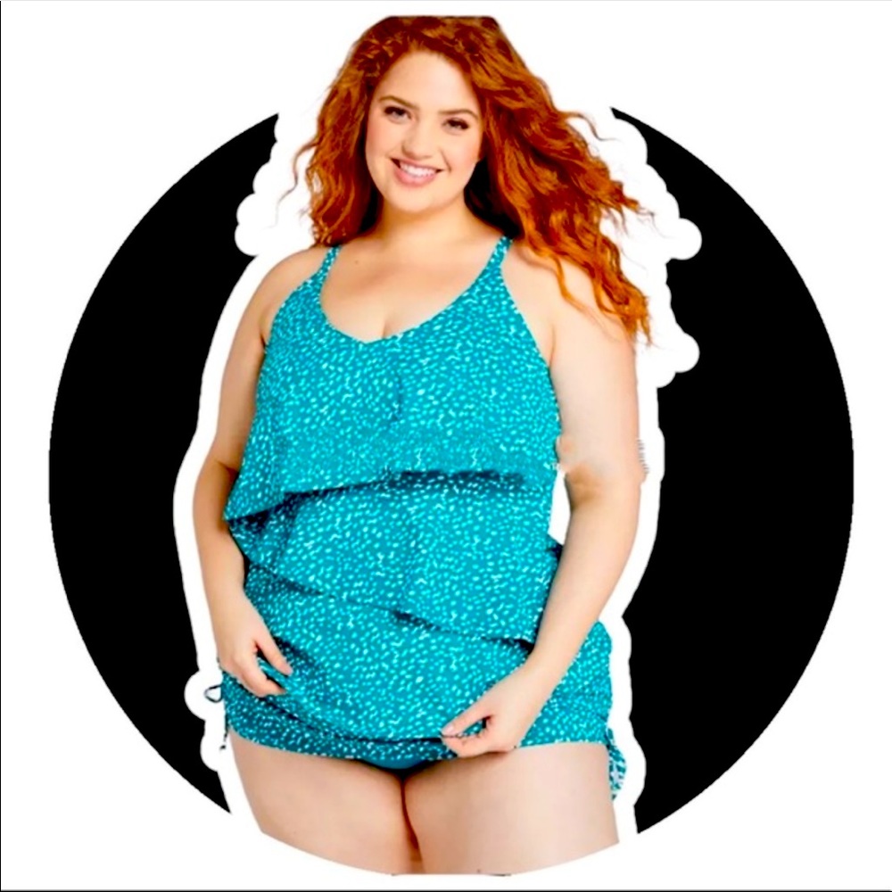 Lane Bryant NWOT Tiered Flounce Swim Tankini Top